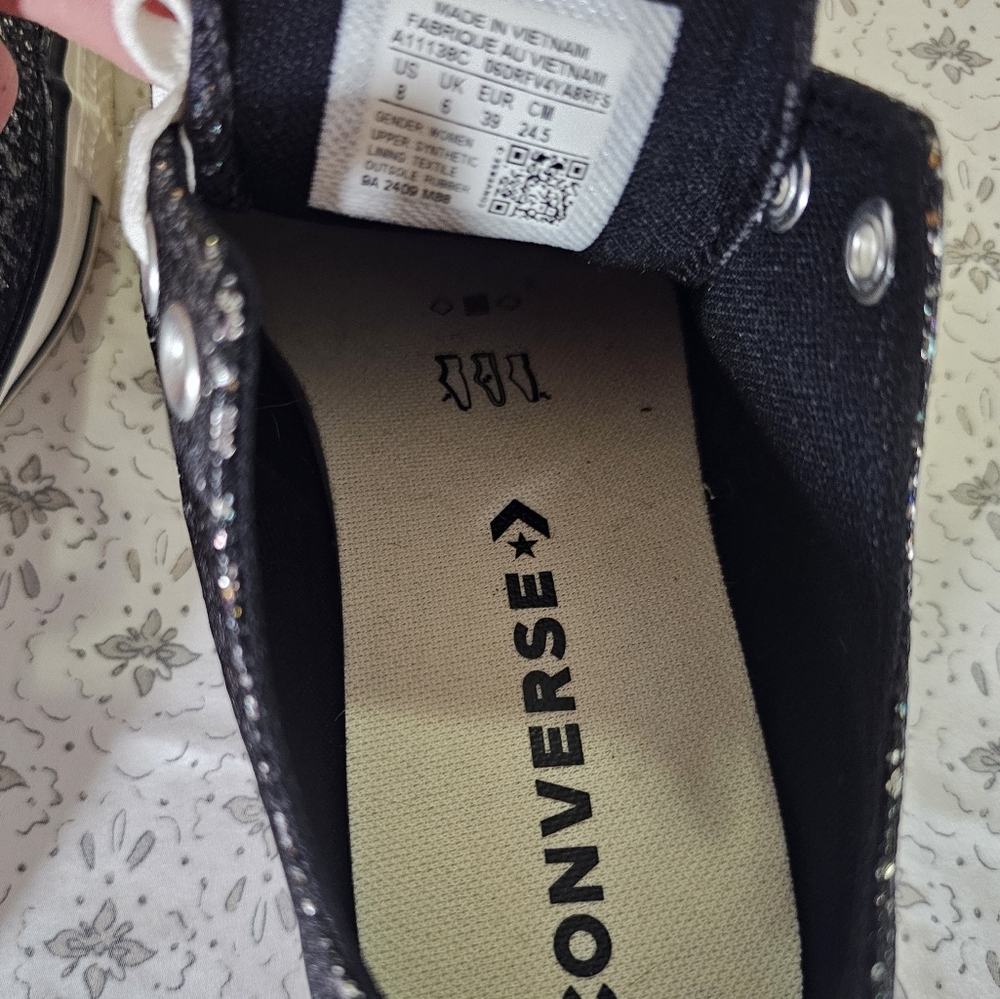 Converse Chuck Taylor Black & Silver Metallic Glitter - Picture 6 of 6